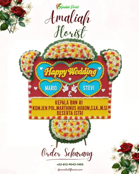 Papan Bunga Pernikahan Ban
